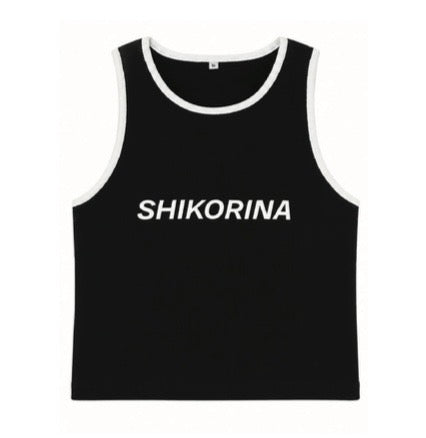 SHIKORINA WOMENS CROPPED TANK TOP - BLACK